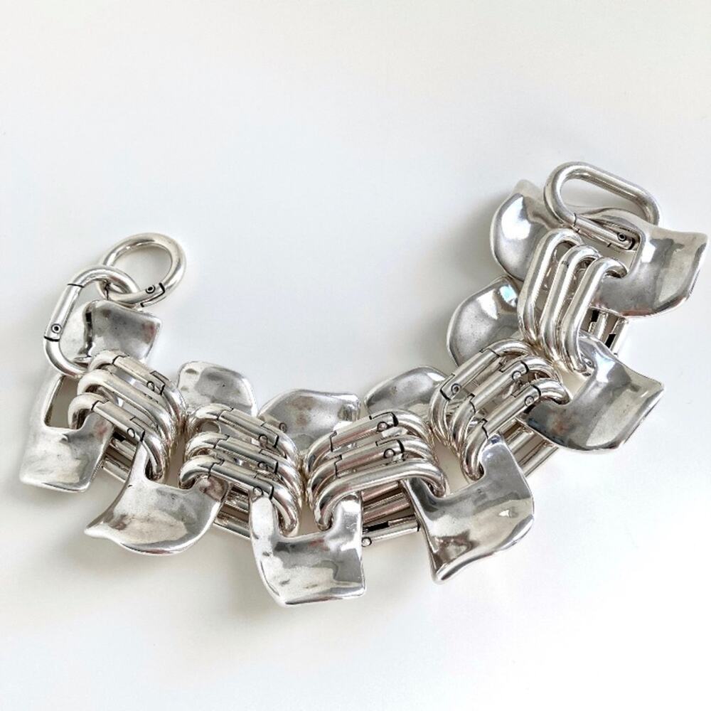 Stainless Steel Statement Bracelet Handmade Unique - Picture 5 of 7